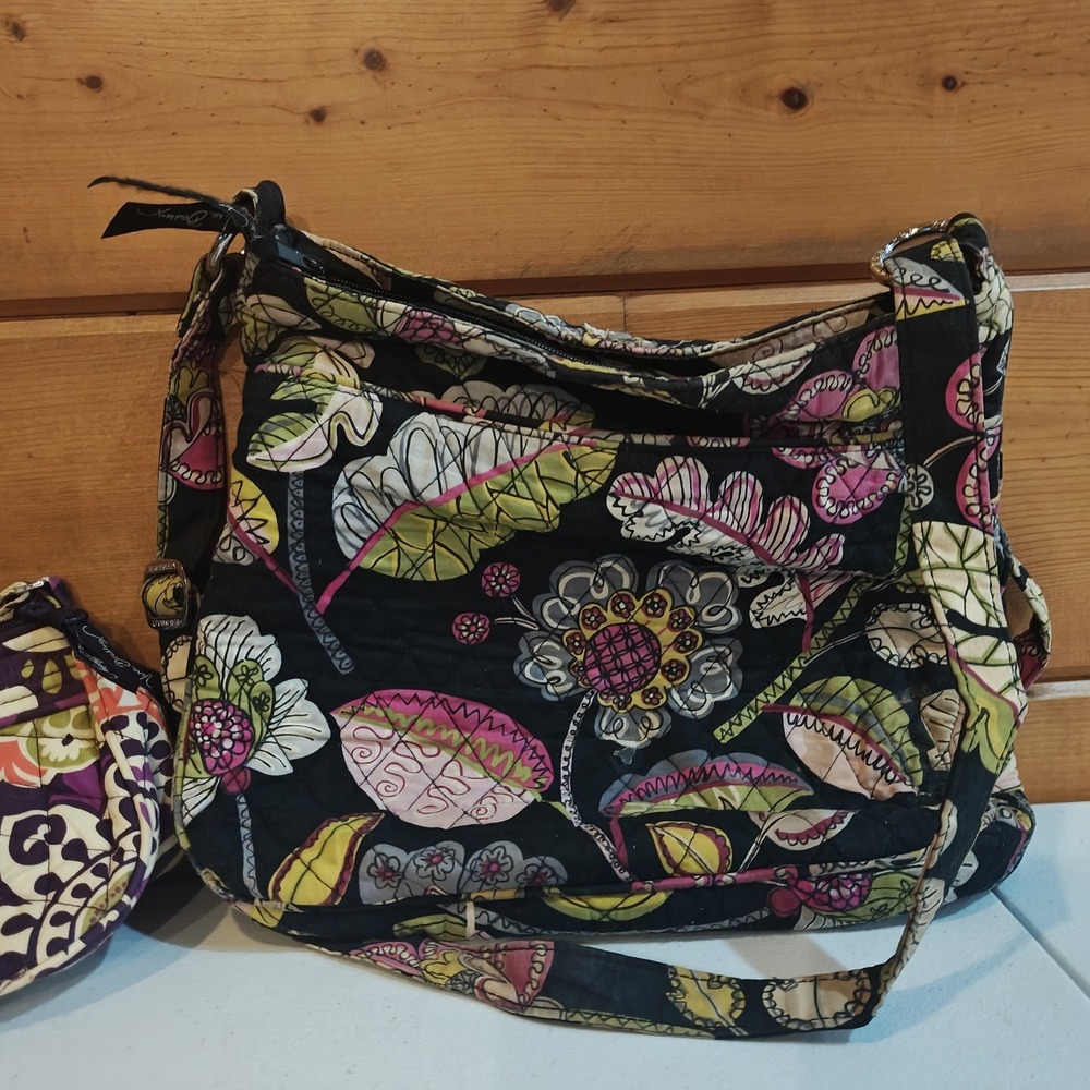 Vera Bradley Dark Purse Bundle, 2 Purses & 1 Clutch, Various‎ Colors and Pattern - Picture 2 of 7